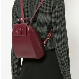 Cartier burgundy logo lock backpack
